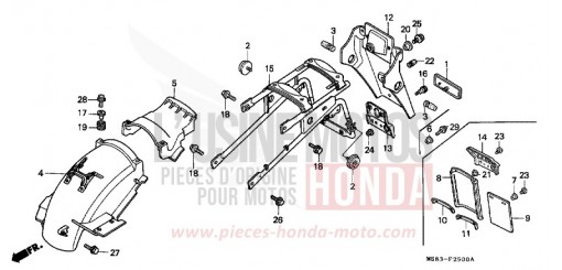REAR FENDER XRV650J de 1988